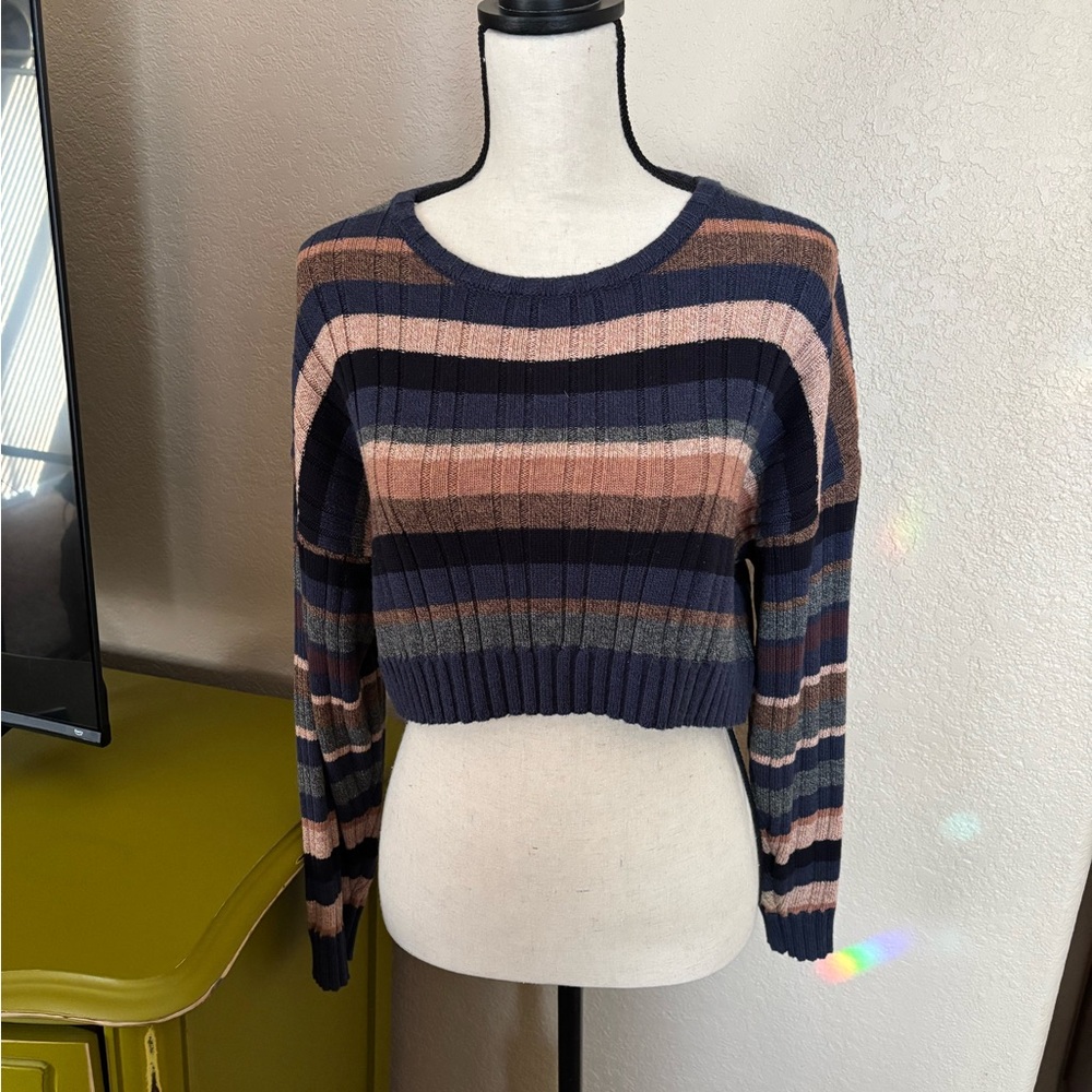 Altar’d State Striped Cropped Sweater S